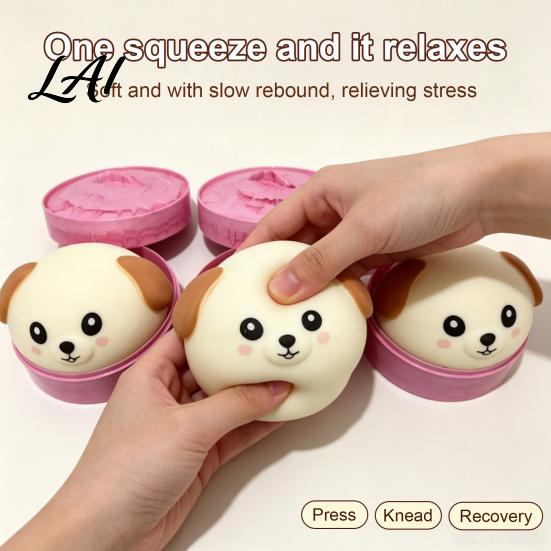 Dog Squeeze Toy Animal Shaped Stress Relief with Steamer Cartoon Pig Cow Sheep Monkey Gadget Toy Soft Ball Sensory Gift for Lovers Steamer