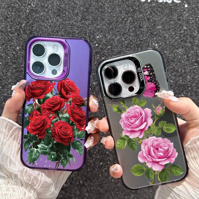 Чехол Rose Flower для iPhone 16 Pro Max Samsung A55 A35 S24 FE Xiaomi Redmi Note 13 Pro 14C Huawei Honor 200 противоударный бампер для телефона с защитой от царапин