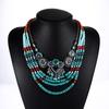 Beaded Bib Necklace Bohemia Vintage Handmade National Beads Multi Layer Colorful Jewelry Necklace for Women