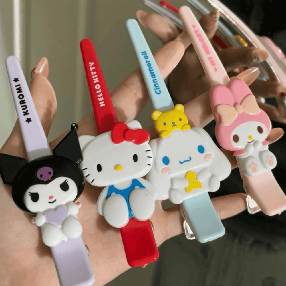 Заколка для волос Sanrio Hello Kitty Милая мультяшная розовая заколка Модные заколки для девочек Заколка на челку Женские аксессуары для волос Украшения Подарки