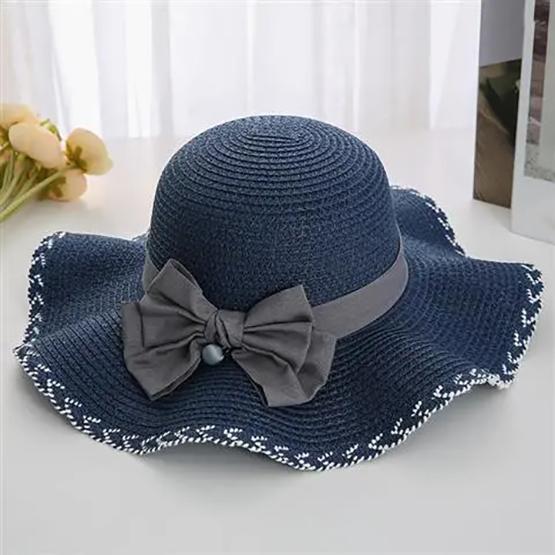 WTEMPO Wave Large Brim Straw Hats Women Versatile Bow Sunscreen Beach Seaside Casual Sun Hats