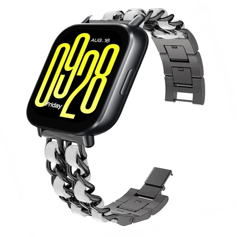 22-мм Металлическая Ковбойская Цепь Ремешок для Redmi Watch 5 Active / 5 Lite Великолепный Браслет ремешок для Xiaomi Watch 5 S5-S4-S3-S2-S1 Ремень
