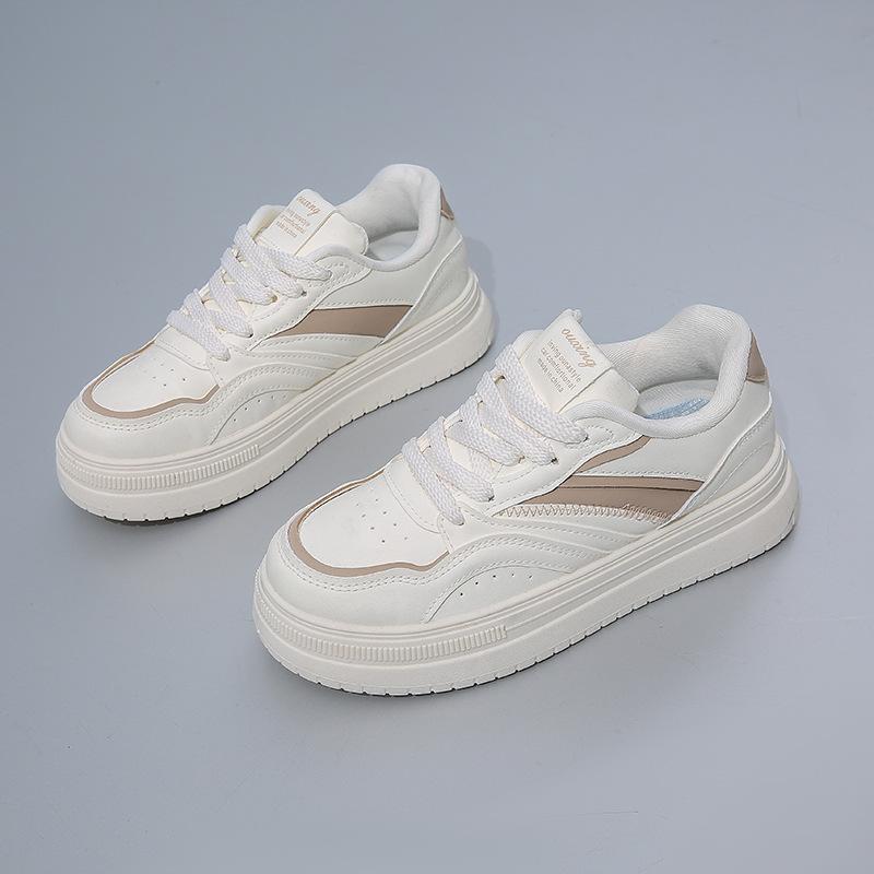 2025 Spring Little White Shoes New Korean Version Ins Female Students Platform Heightening Sports Board Shoes Casual Street Shooting
