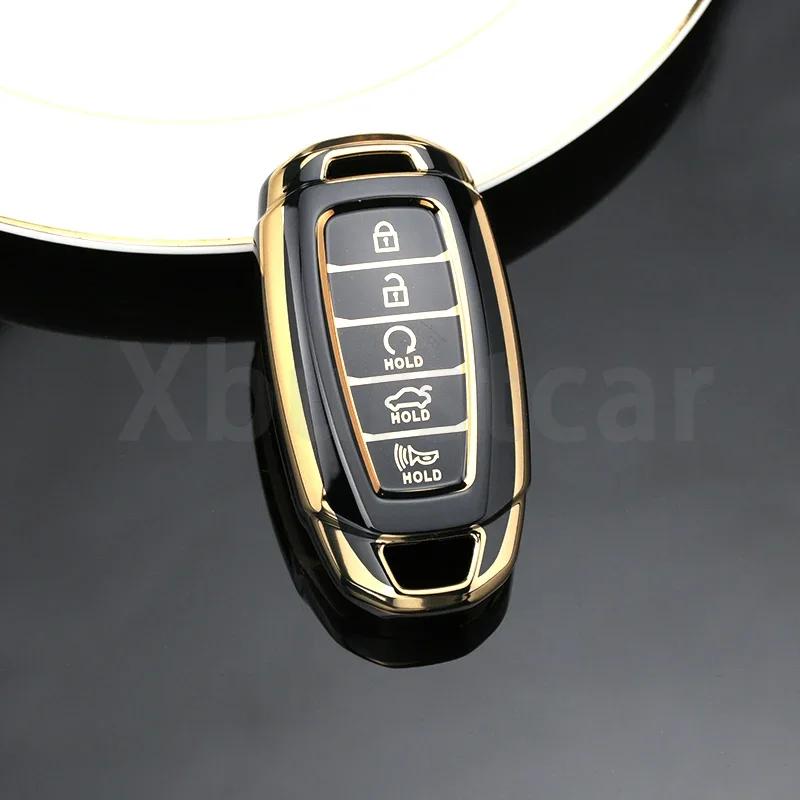Auto Key Fob Shell For Hyundai I30 Ix35 KONA Encino Solaris Azera Grandeur Ig Accent Santa Fe Palisade TPU Car Key Case Cover