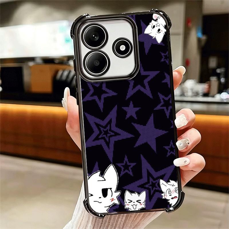 Cute B-Boykisser Catoon Plating Phone Case For Xiaomi Redmi Note 14 15 Pro Plus 13 12 11 11S 11T 10 9S 9 5G Anti-Fall Airabag Co