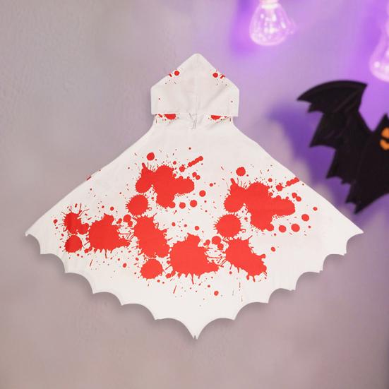 Halloween Skeleton Poncho Hooded Skeleton Cape Halloween Party Costume Cosplay Outfit for Kids Adults