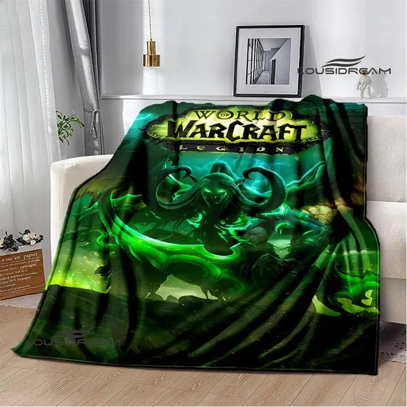 Игровой мир World of Warcraft Печатное одеяло Детское теплое одеяло Фланелевое мягкое и удобное одеяло Домашнее дорожное одеяло Подарок на день рождения