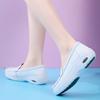 Женские туфли из искусственной кожи на плоской подошве, повседневные, белые, на танкетке, с мягкой подошвой, нескользящие, удобные, для мам и медсестер, рабочие туфли