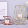 Polygonal Geometry Iron Candlestick Handicraft Simple Aromatherapy Candle Base Metal Ornaments Candlestick Container Hogar