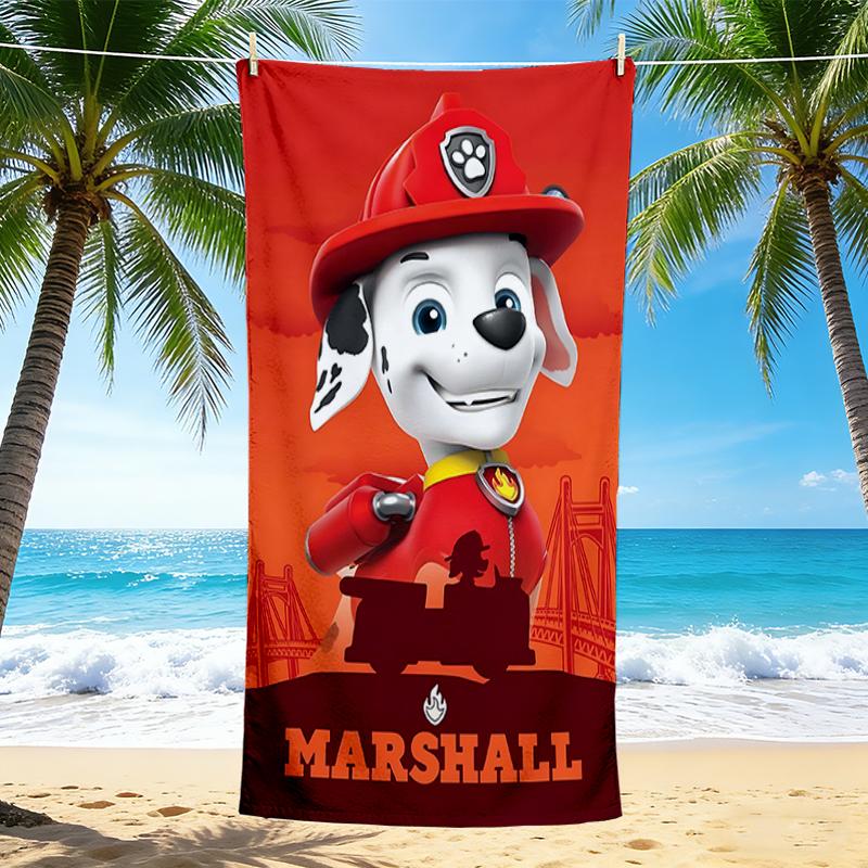 1Pc Paw Patrol Marshall Adventure Beach Towel, Quick Dry, Multi-Use for Beach Pool Gym Yoga Home Travel, Christmas, Halloween, Xmas Gift M929169