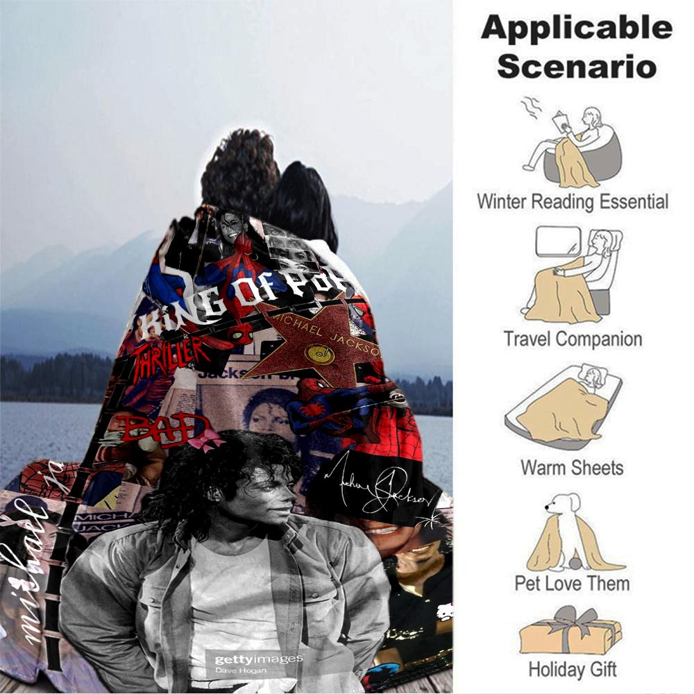 1Pc Spiderman Michael Jackson Blanket Soft Throw Blanket For Home Bedroom Bed Sofa Travel Office Solid Christmas Blanket