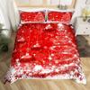 Merry Christmas Duvet Cover Set,Red Xmas Bells Bedding Set 3pcs,Fantasy Snow Tree Comforter Cover New Year Festival Quilt Cover