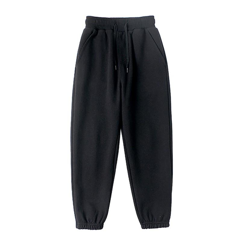 Детские повседневные спортивные штаны для мальчиков, однотонные свободные спортивные брюки с завязками