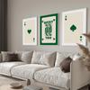 Забавный постер на холсте Lucky You, модный ретро-зеленый постер с тузом, настенное искусство, скандинавский покер, картина для спальни, гостиной, домашний декор