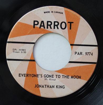 7-дюймовая пластинка JONATHAN KING - Everyone's Gone To The Moon PAR9774 Parrot Канада Поп Б/у
