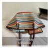 Women's Large Straw Woven Striped Tote - Single Shoulder Crossbody Bag, Casual Travel Handheld Shell Shape