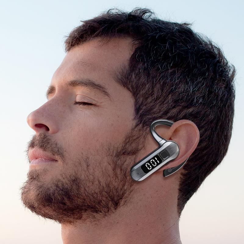 Bluetooth-наушники с креплением на ухо, светодиодным дисплеем и HD-микрофоном