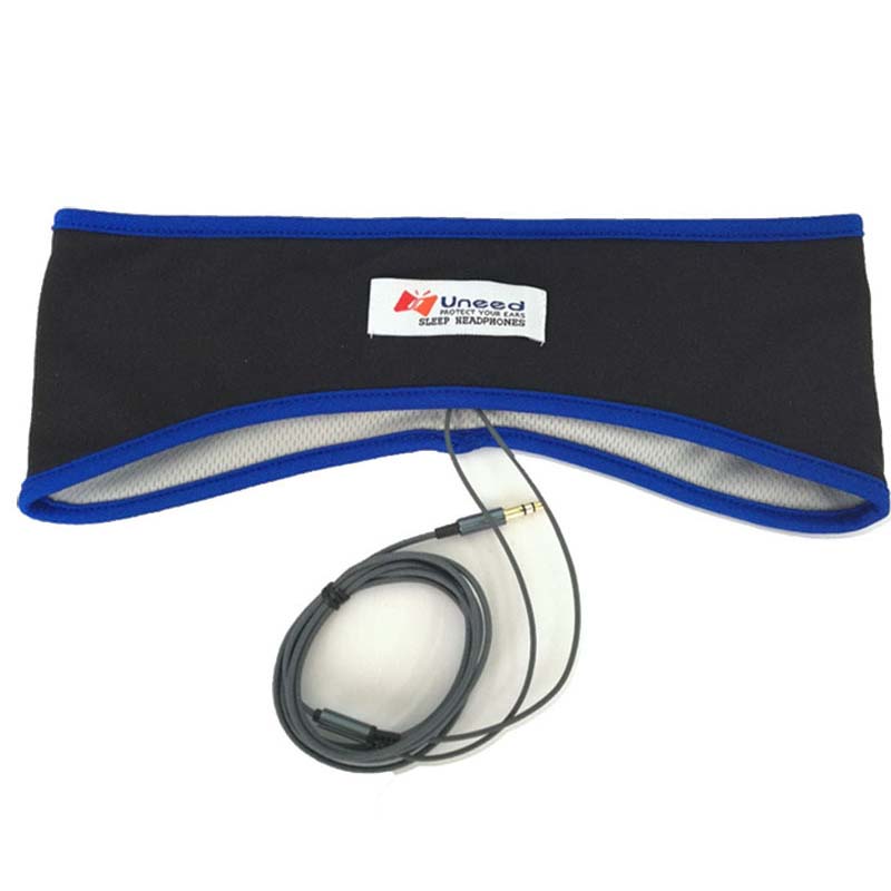 Спортивные наушники Маска для сна Шумоподавляющая повязка на голову Проводная гарнитура 3,5 мм Музыкальный плеер для смартфона ПК