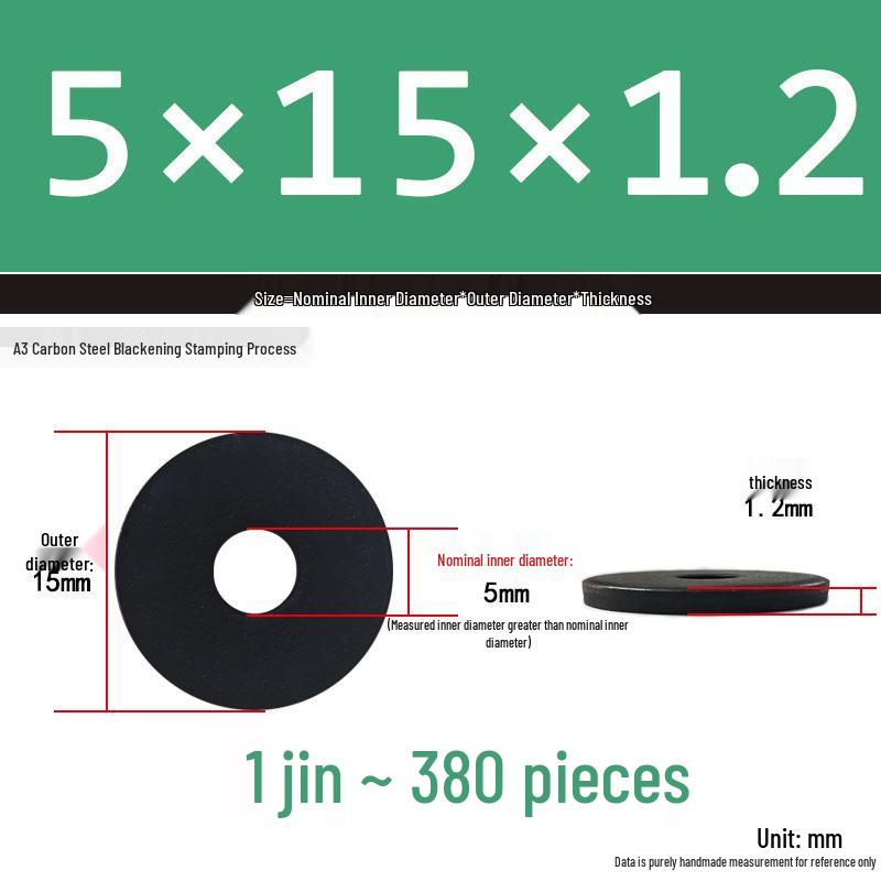 Black Oversized Thickened Round Metal Flat Washer Spacer for Home Use