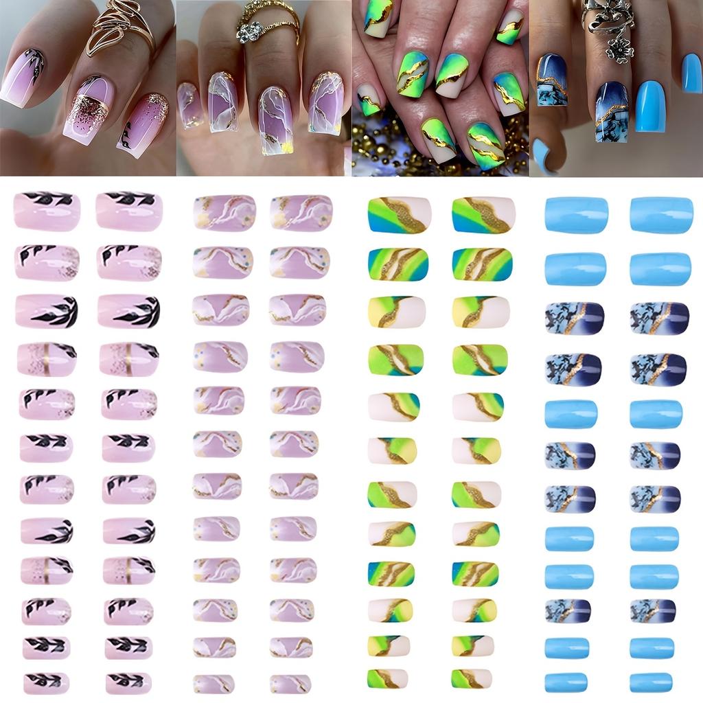 Французские типсы Press On Nails Миндальные короткие накладные ногти для женщин Разные размеры Мягкие гелевые накладные ногти Набор