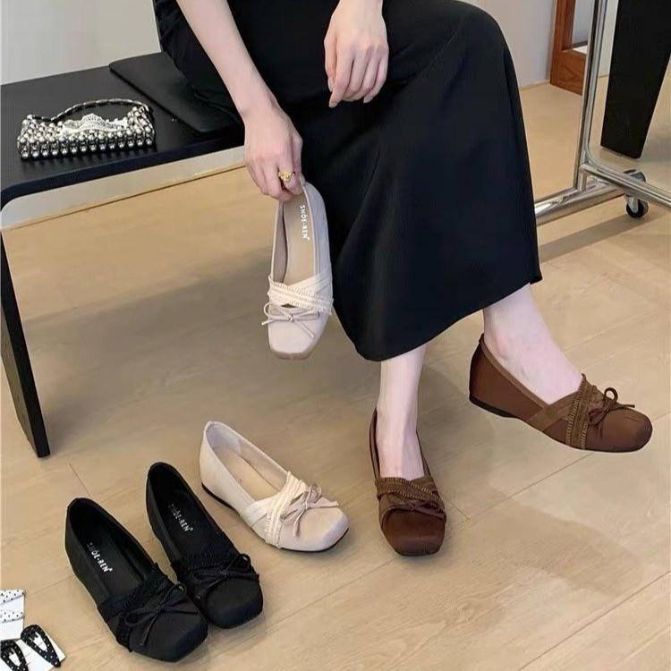Inner height increase French strap Mary Jane shoes women's new light mouth super soft ballet shoes versatile evening shoes