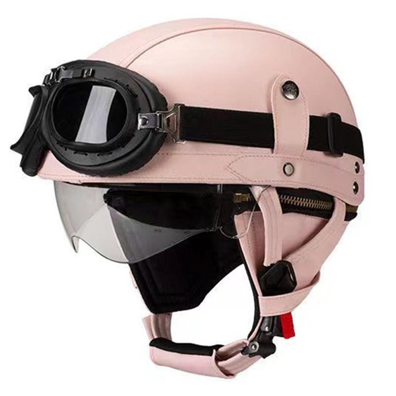 Vintage-Style Open Face Motorcycle Helmet Adults Unisex ABS Half With 3C Certification