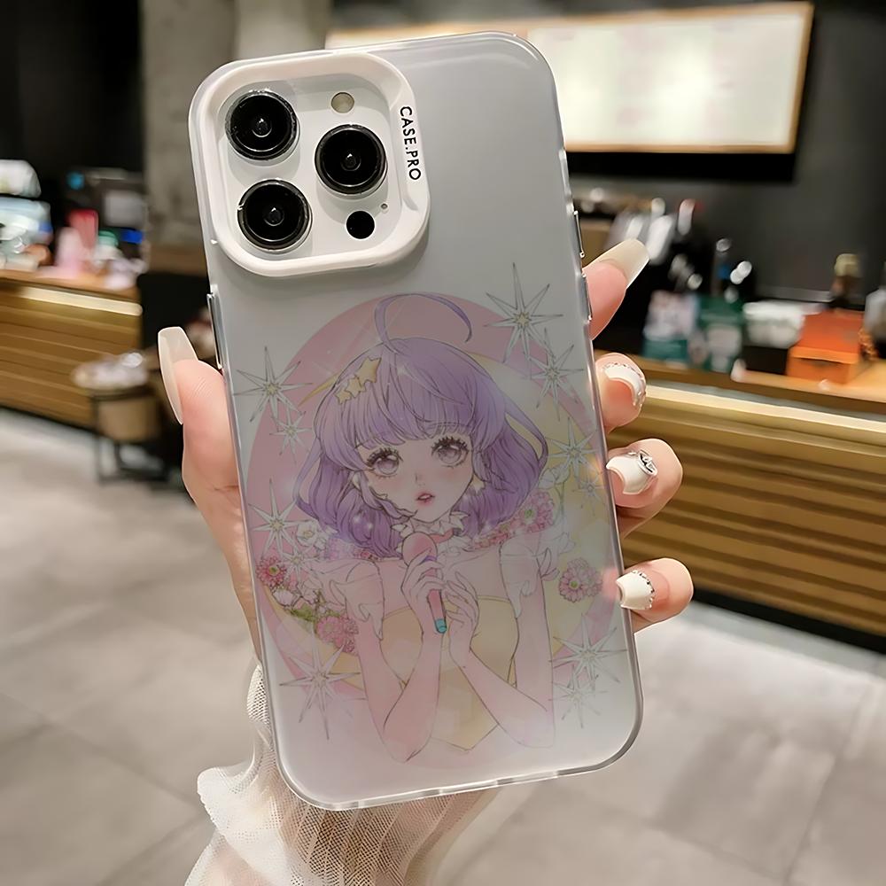 C-Кремовая Мами Магический Чехол Для Телефона Для iPhone 16,15,14,13,12,11,Mini,Pro,SE,MAX Белый Матовый Ударопрочный Чехол
