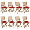 Day and Night - Day and Night Folding Garden Chairs 8 Units and Cushions Solid Acacia Wood