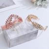 Combs Headwear Jewelry Leaves Hair Hoop Bride Headbands Gold Leaves Wreath Wedding Hair Crown