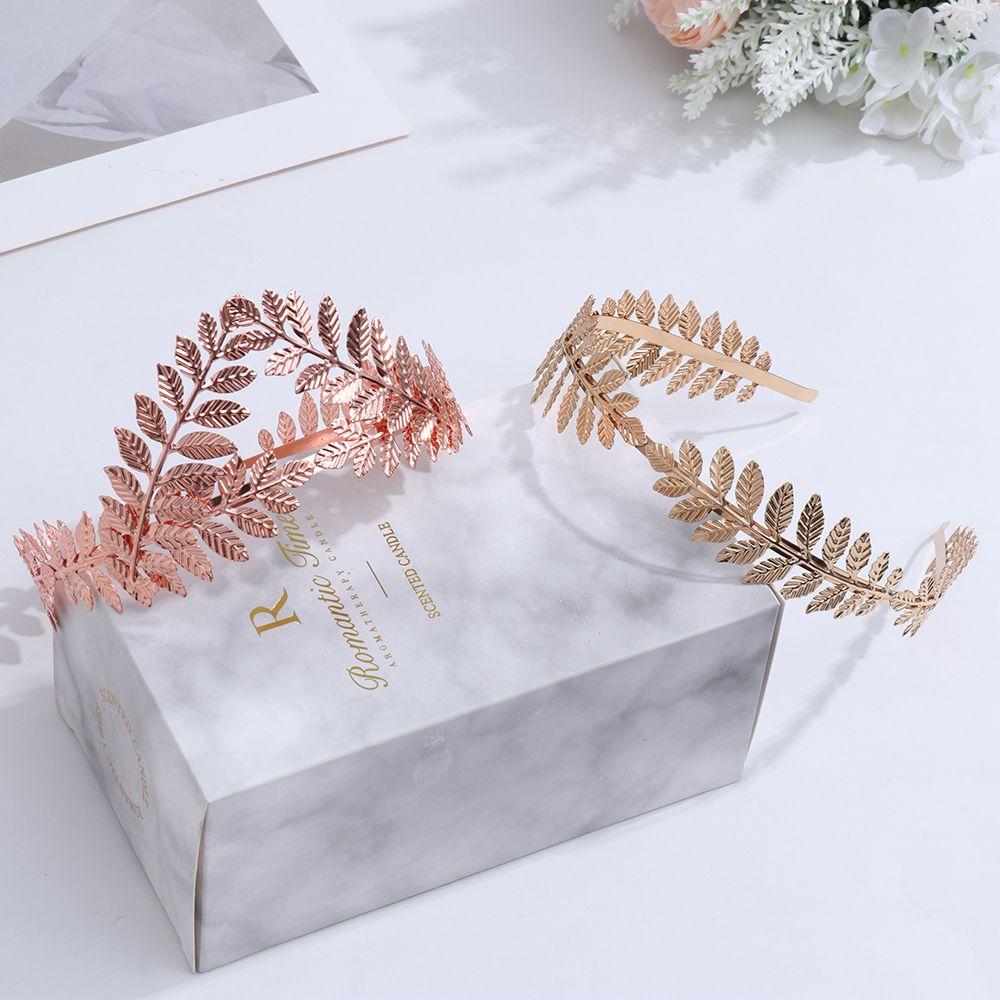 Combs Headwear Jewelry Leaves Hair Hoop Bride Headbands Gold Leaves Wreath Wedding Hair Crown