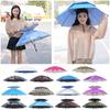 Waterproof Umbrella Cap Double-layer Windproof Head Umbrella Hat Fishing Umbrella Hat  Unisex