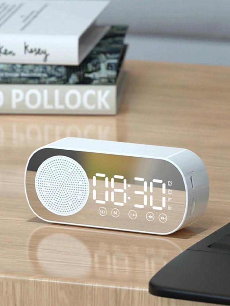 Беспроводной Bluetooth-динамик, многофункциональные громкие часы с сабвуфером, мини-динамик с будильником и интеллектуальным ИИ
