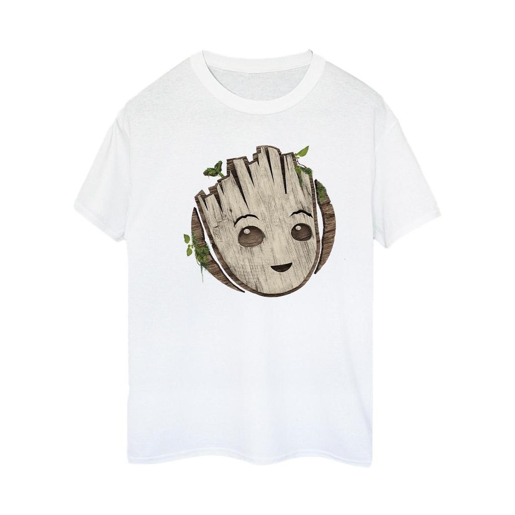 Marvel Womens/Ladies I Am Groot Wooden Head Cotton Boyfriend T-Shirt