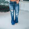 Женские джинсы, повседневные брюки с микро-расклешенными отверстиями, темперамент