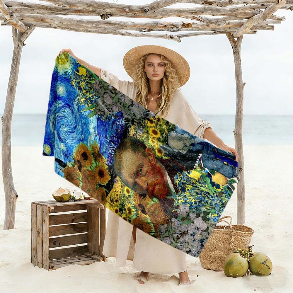 Van Gogh Beach Towel Soft Durable Quick-Dry Comfortable Lightweight