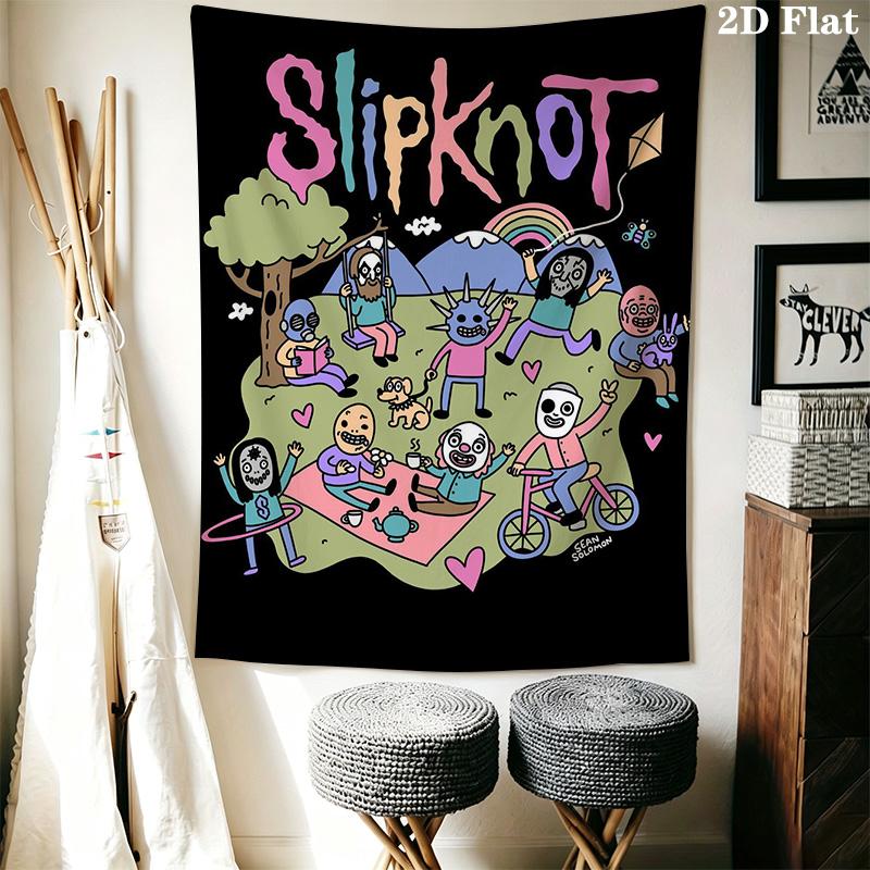 Cartoon Rock and Roll Pattern Home Decor Tapestry, Wall Hanging, Decorative RV Wall Cloth.ZGT0914259