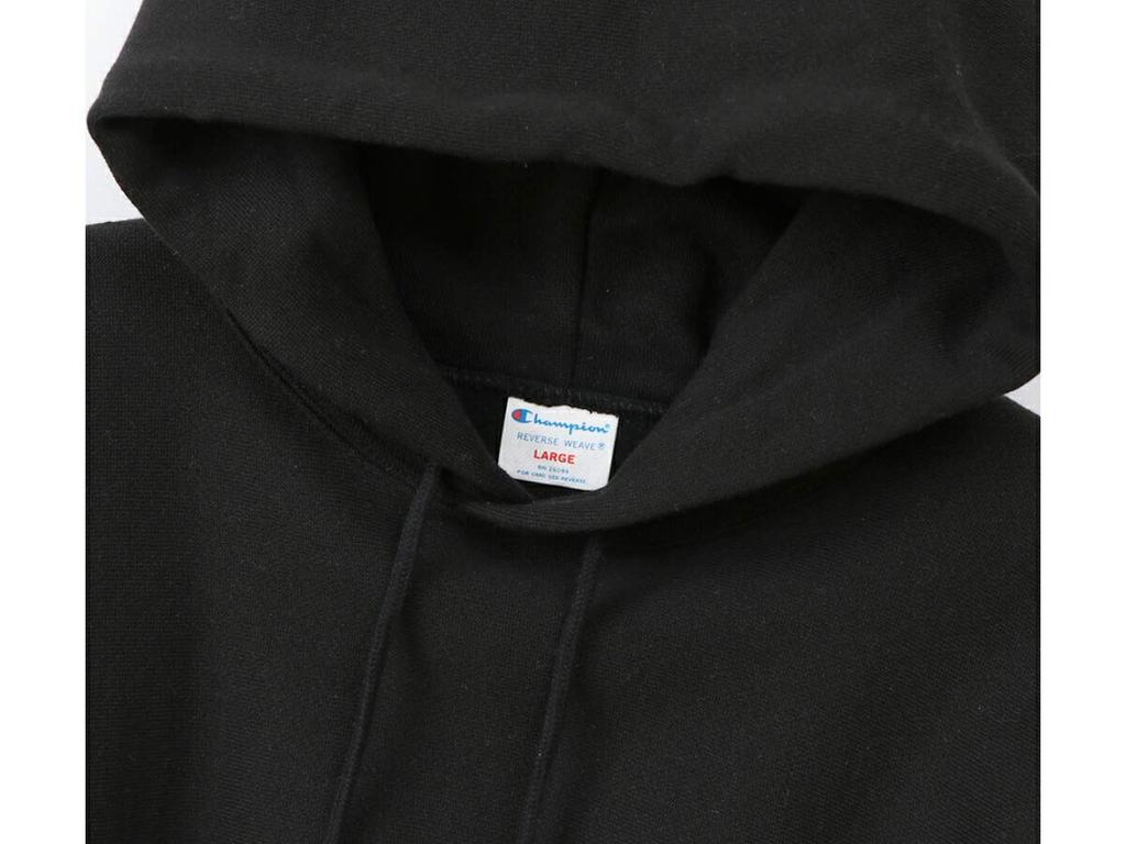 Толстовка с капюшоном, флисовая толстовка с капюшоном, 10 унций, легкая, термостойкая, быстросохнущая, реверсивная, с капюшоном, черная, M [Champion], плетение LWD(р) C3-N190 Мужской