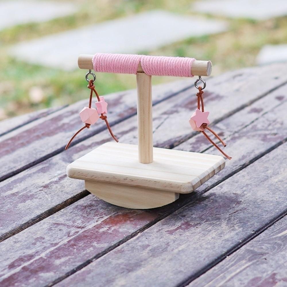 Wooden Rocking Seesaw Wear-resistant Parakeet Teeterboard Parrot Perch Stand Behavior Training