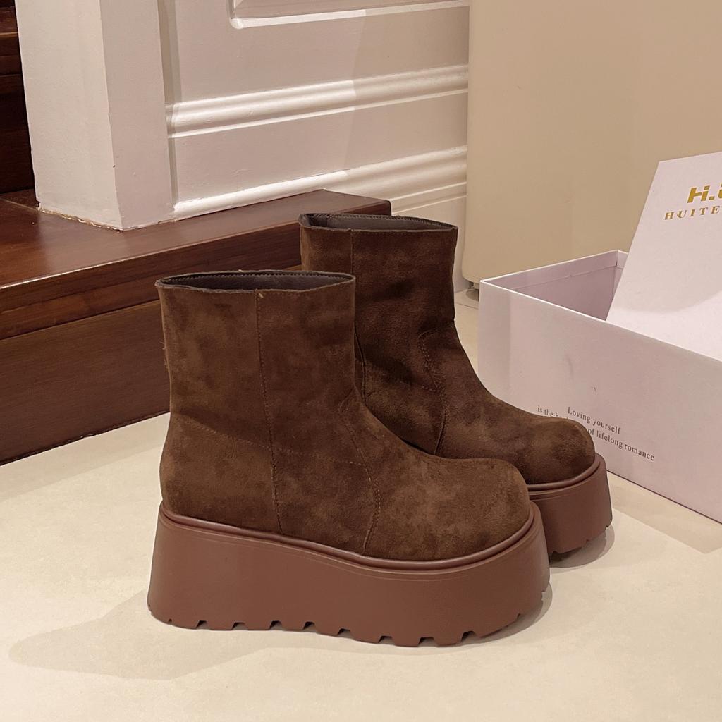 Леопардовая платформа женские зимние ботильоны замшевые туфли на высоком каблуке женские 2025 тренд зимние брендовые готические прогулочные мотоциклетные ботинки женские