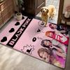 Kpop Blackpink Mysterious Pink Aura Rectangular Rug Absorbent Nonslip Carpet For Living Room Bedroom Office Home Party Decor Holiday Gift