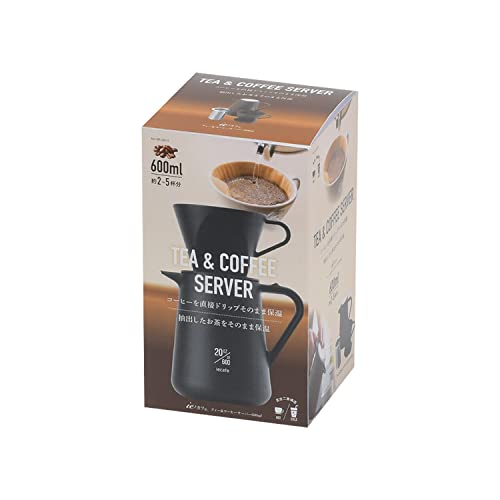 Кофе/чайник Pearl Metal ie Cafe HB-6619, 600 мл, для чая и черного чая, двухстенный с вакуумной изоляцией, черный