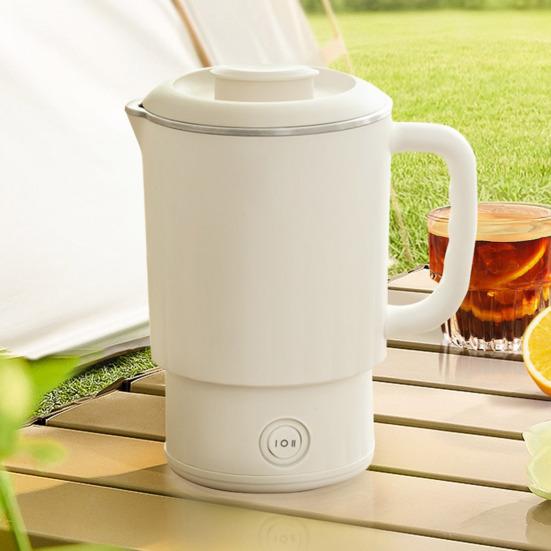 800ml Collapsible Travel Electric Kettle BPA-Free Auto Shut-off Foldable Design Portable 600W Water Boiler Small Kettle