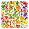 50/100 шт. HD Акварельные Наклейки с Овощами, Фруктами, Едой, Плотные, Водонепроницаемые, для Телефона, Холодильника, Шкафа, Духовки, Ланч-Бокса, Шлема