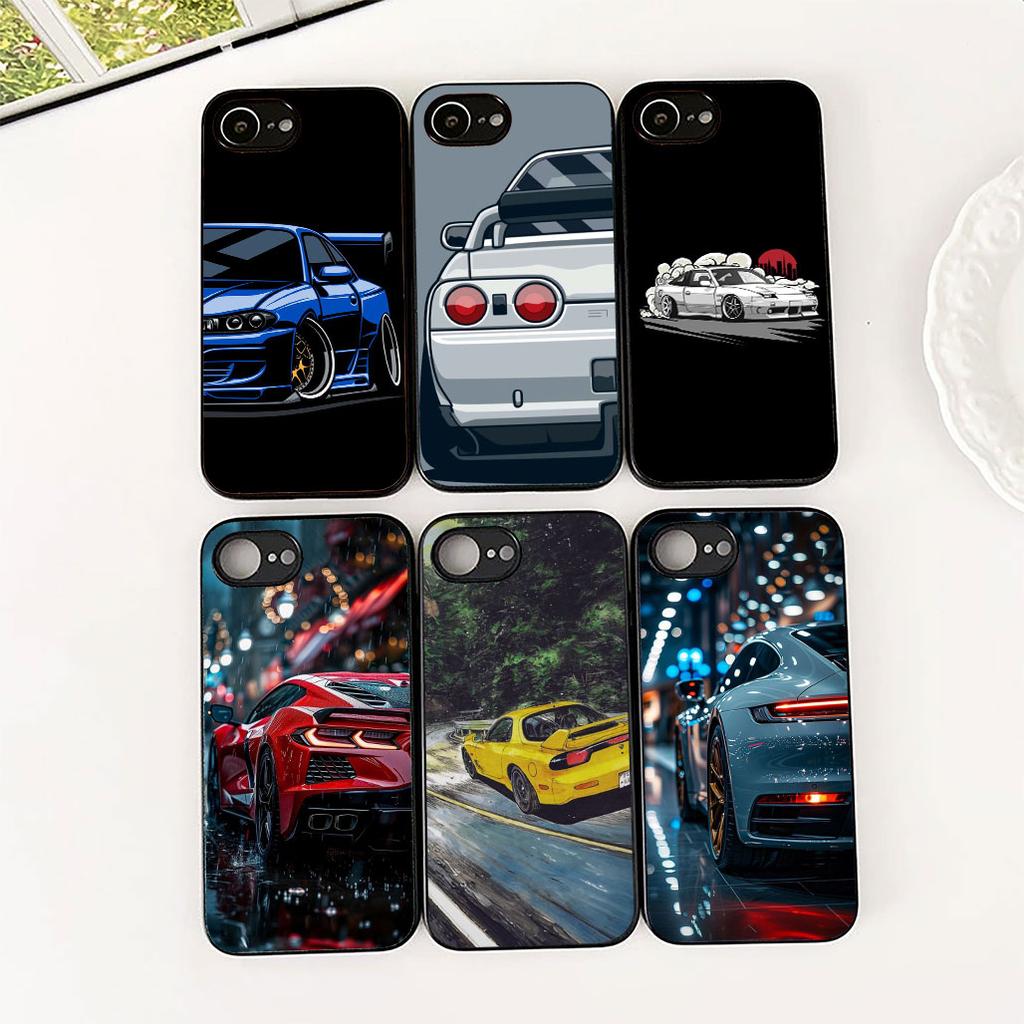 Supercar Super Car Cartoon Taillights Cover for Apple iPhone 17 12 13 Pro Max Mini ProMax 7 + 8 Plus Air 8+ Coque Phone Case