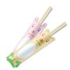Aoto Printing Aspen Genroku Chopsticks (Bag) 18cm, Bear & Rabbit Designs, Pack of 100, Children's Chopsticks