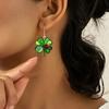1 pair of acrylic St. Patrick's Holiday Party green four-leaf clover ladybug clover earrings for men and women, holiday gift