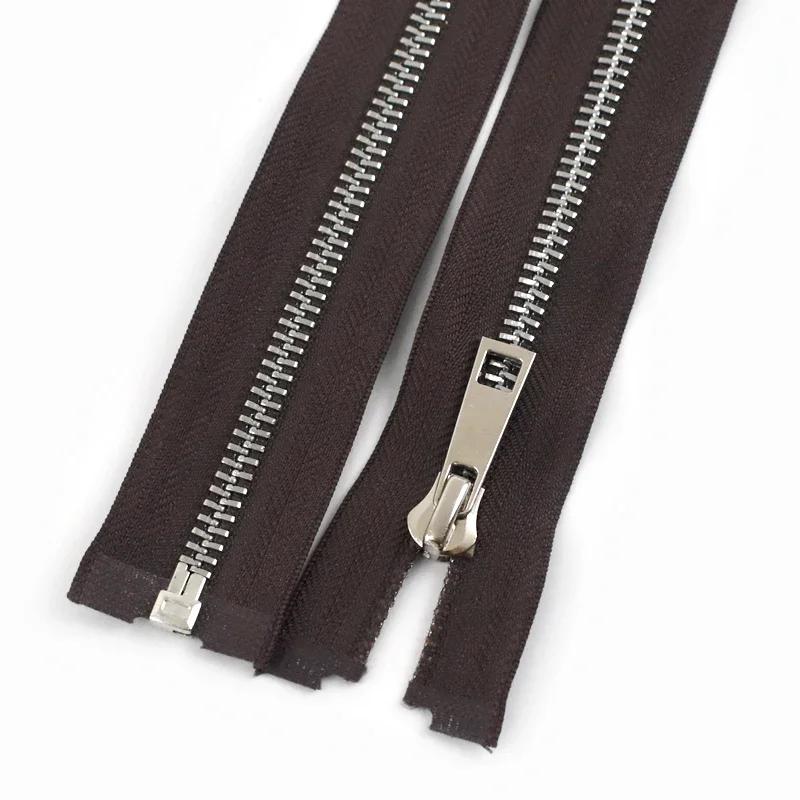 Meetee 5# Metal Zipper 40/50/60/70/80cm Single Slider Open-end Zippers Clothes Closures Zips Repair Kit DIY Sewing Accessories