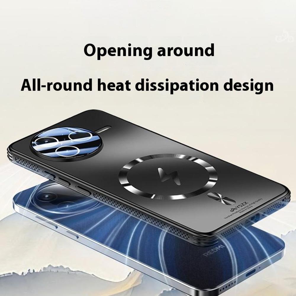 Для Xiaomi Redmi K80 5G/Poco F7 Pro 5G Чехол Совместимый с MagSafe Матовый ПК+ТПУ Теплоотводящая Накладка для Телефона