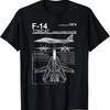 Мужская футболка с чертежом истребителя F-14 Tomcat, футболка для любителей авиации с техническими схемами, мягкая, дышащая, H-Fit - Мужские...