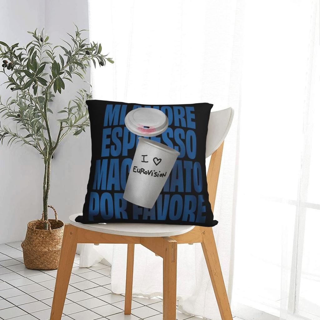 Espresso Macchiato Square Pillow Cases Eurovision Muisc Cushion Cover Creative Zippered Decor Pillowcase For Home 40X40Cm